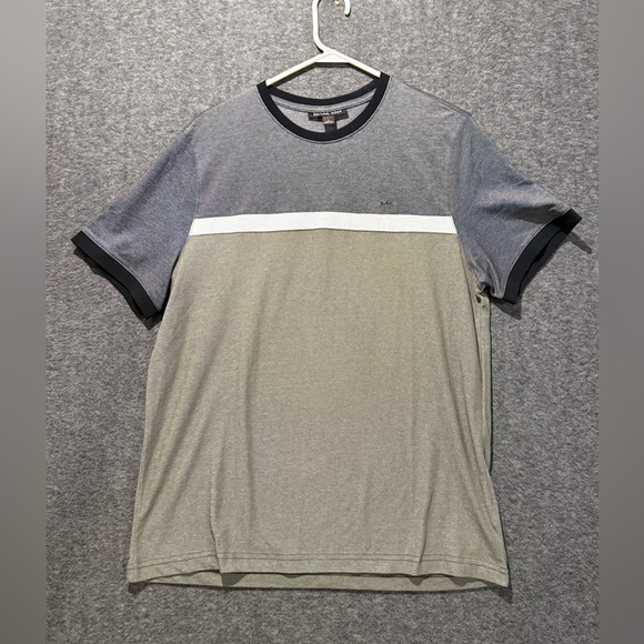 Michael Kors Other - Michael Kors Knit Tee Shirt Mens L black green striped colorblock soft comfort